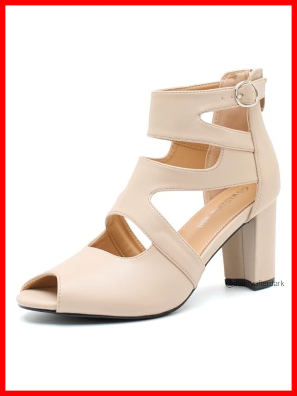 Women's Gladiator Peep Toe Sandals, Cutout Block Heel, Ankle Strap Buckle, Zip
